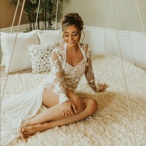 Size XS Le Rose Maxi Bridal Robe